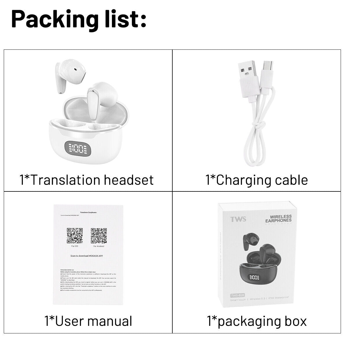 2025 AI Translation Earbuds Language Translation Device 144 Languages & Accents