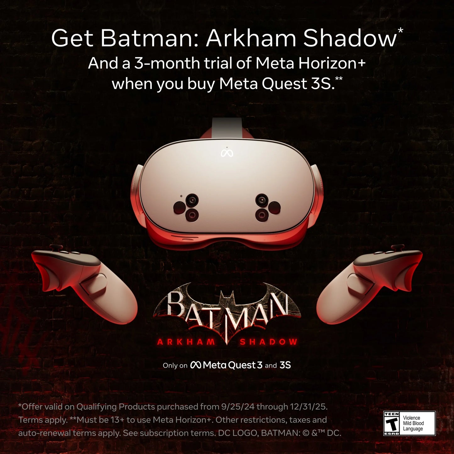 Quest 3S 128GB – Get Batman: Arkham Shadow and a 3-Month Trial of  Horizon+ Included – All-In-One Headset