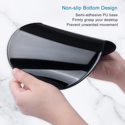 Ergonomic Mouse Pad with Gel Wrist Support Small Wrist Rest Smooth Surface Non-Slip PU Base Comfortable Office Supplies Pain Relief, 8.7 X 7.2 Inches, Abstract Art Orange